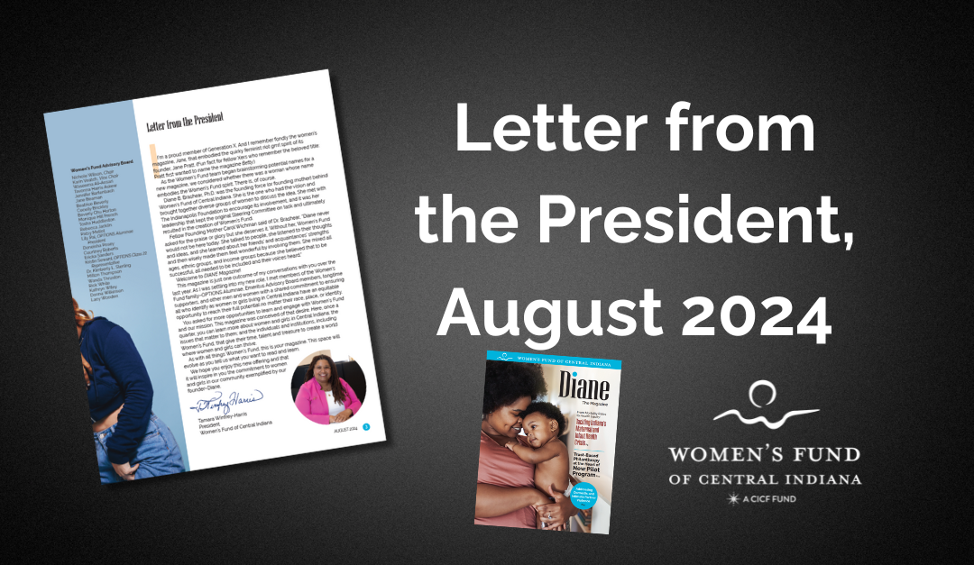 Letter from the President, Diane August 2024 Issue